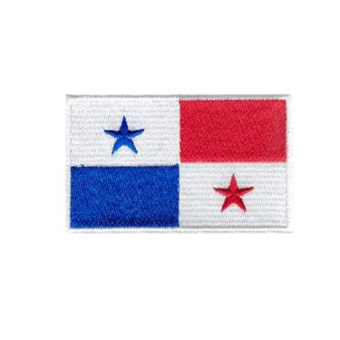 Imagem de Ruoming Ruoming 1 PÇ Bandeira Nacional 6 adesivos de ferro, 8 x 5 cm, adesivos bordados para roupas, bolsas (Panamá)