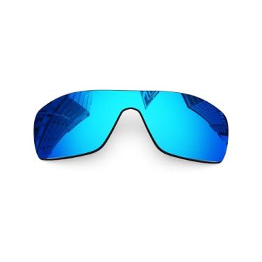 Imagem de Lentes de reposição polarizadas de 1,6 mm para óculos de sol Oakley Batwolf OO9101, proteção UV, lentes espelhadas escuras, peças de reparo e kit (azul gelo)