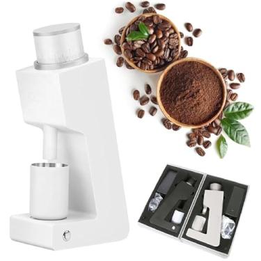 Imagem de Moedor de café elétrico atualizado - Motor de alto torque de 100 W, núcleo de moagem hexagonal, ajuste contínuo, corpo inclinado de 76,5 ° para retenção de <0,1 g, funil e copo magnéticos, conjun
