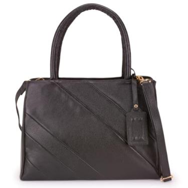 Imagem de Bolsa de Ombro Estruturada Couro Celina Preto Sifra