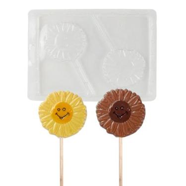 Imagem de 10 Formas Simples Pirulito Girassol P/chocolate Doce Fofo - San Felipo