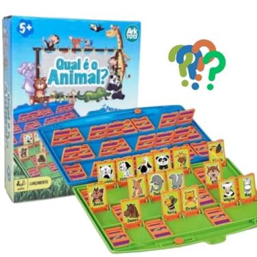Imagem de JOGO DE TABULEIRO QUAL É O ANIMAL INFANTIL MINI BRINQUEDO PARA MENINOS E MENINAS CRIANÇA EDUCATIVO COM 2 TABULEIROS DE MESA ADIVINHE O ANIMAL APRENDER BRINCANDO 19/14CM
