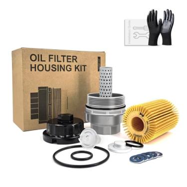 Imagem de Jiuj Kit de montagem 04152-YZZA4 filtro de óleo com tampa de caixa 15620-31060/A4, plugue de tampa 15643-31050, chave de filtro de óleo, 90430-12031 arruela de trituração de óleo/juntas de plugue de