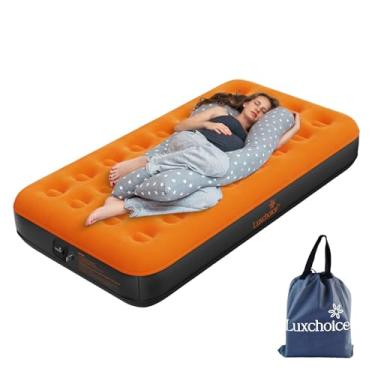 Imagem de Luxchoice Colchão de ar com bomba recarregável USB embutida colchão inflável para acampamento colchão inflável portátil cama de ar cama de hóspedes para casa ao ar livre caminhadas viagens