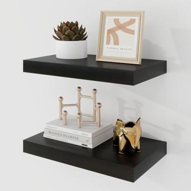 Imagem de Acovy Prateleiras flutuantes de 40,6 cm, prateleira flutuante de 23,5 cm de profundidade montada na parede, prateleiras de parede de 40,6 cm, estante profunda rústica, prateleiras grandes para