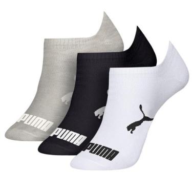 Imagem de Meia Puma Sapatilha Invisível Masculina 4515.001 C/3, Cinza, Preto, Br