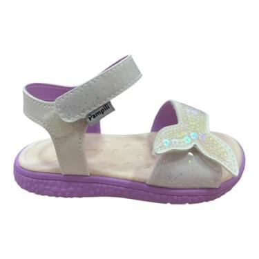 Imagem de Sandália Papete Infantil Pampili Bia Sereia Branco Lilás (Branco/Lilás, BR, Criança de 1 a 3 anos, Numérico, P, 23)