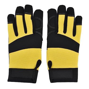 Imagem de Cffuvros trabalham luvas para homens jardinagem, luvas táticas de palmeira de couro com capacidade de toque de tela, trabalho durável no quintal de pesca para hombre (L)