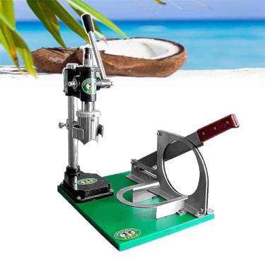 Imagem de KKSOUFX MáQuina Manual De Abertura De Buracos De Coco Para Uso Comercial E DoméStico,Abridor De Furadeira De PressãO Manual + Base De FundiçãO De AçO InoxidáVel, DiâMetro Interno De 5,9"