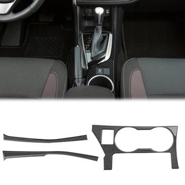 Imagem de Fancemot Acabamento da capa do painel de mudança de marchas do console central de fibra de carbono real compatível com Toyota Corolla Sedan 2014–2019 – Acessórios de decoração de interiores premium