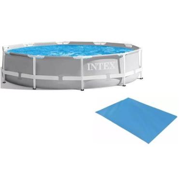 Imagem de Piscina Intex 7000 litros estrutural PRISM Cinza STD com FORRO