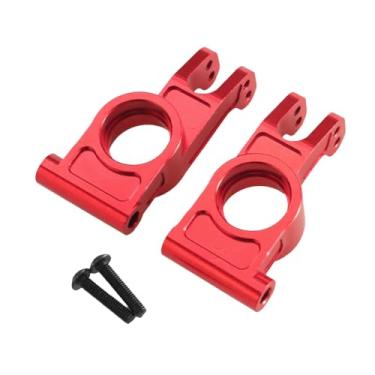 Imagem de oshhni 2 peças 1/7 RC carro eixo traseiro assento peça de reposição veículo peças brinquedos hobby acessório metal atualização peça para substituir 7303, Vermelho