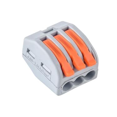 Imagem de 50 conectores de fio de alavanca, 3 conectores de emenda de fio elétrico compactos condutores para fiação 28-11 AWG