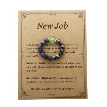 Imagem de QRH Anéis elásticos de cristal para mulheres, ansiedade, alívio de estresse, humor, pedras naturais, anel elástico com contas de cristal espiritual, proteção empática, joias presentes, Pedra, Sem