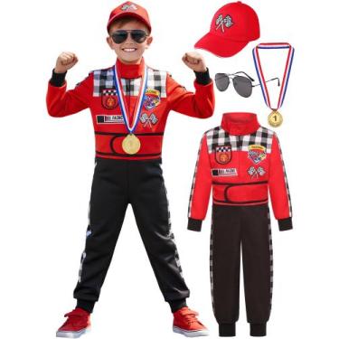 Imagem de Fantasia infantil de piloto de corrida Bordazor Racer Macacão (7-8Y)