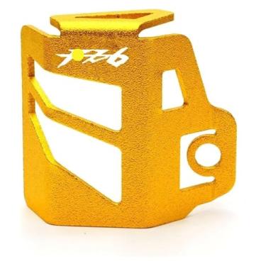 Imagem de Tampa de enchimento de óleo de motocicleta protetor de reservatório de fluido de freio frontal compatível com Y&AMAHA FZ6 FZ-6 ZF6N FZ6R FZ6S Fa&zer (dourado)