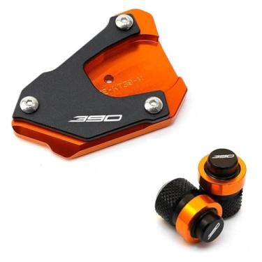 Imagem de Tampas de pneu de almofada de extensão de suporte lateral de motocicleta compatíveis com 390 250 Adventure 390ADV 2020-2024 250ADV 390 250 ADV CNC (Conjunto Laranja 390)