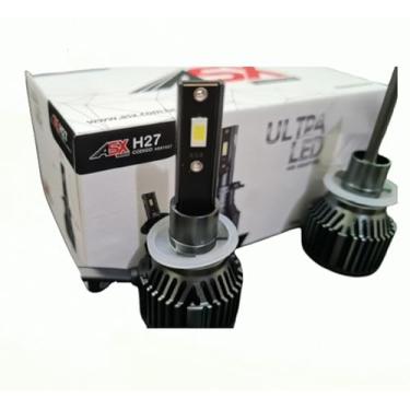 Imagem de Par De Lampada Ultra Led Asx H27-70w 10000 Lúmens 6000k Preto Branco-neutro