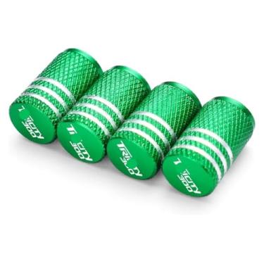Imagem de Tampas herméticas de válvula de pneu de roda CNC para motocicleta compatíveis com Y&AMAHA TRICITY 300/125 2014-2021 (verde, 2 pares)