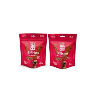 Imagem de Petisco cães quatree snacks bifinho churrasco 500g-kit2un