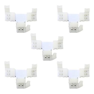 Imagem de Kit 5 Conector T Fita Led Emenda Rápida 10mm 2 Vias 5050