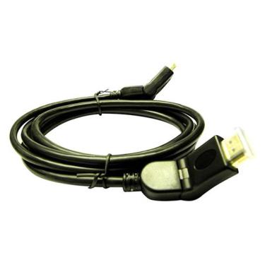 Imagem de Cabo HDMI 1.4 - Conexão 90/180 Graus Rotacional - 2 metros - 3D High Speed Full HD - AK-CBHD11-20BK