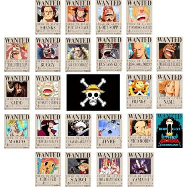 Imagem de TYZZHOA 25PCS Anime [OP] Wanted Posters 30×21 cm, New Bounty Edition, Chapéu de Palha Piratas Crew Nika Luffy 3 Billion, Zoro, Sanji, [OP] Presentes de anime