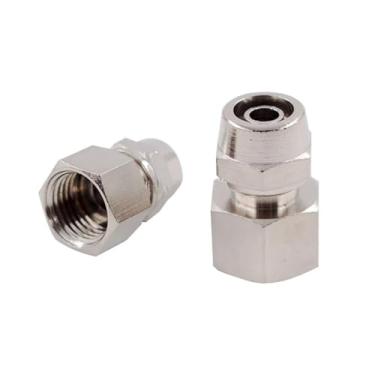 Imagem de 1 peça de mangueira pneumática torcida 4/6/8/10/12 mm OD x 1/20.3 cm 1/10.2 cm 3/20.3 cm 1/5.1 cm rosca fêmea cobre niquelado mangueira de ar conector rápido (PCF OD6mm-01)