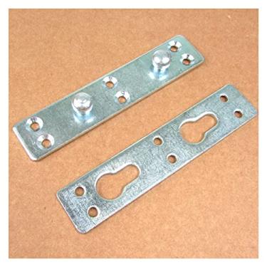 Imagem de Dobradiça pivô suporte de viga de cama suporte conector fixo de madeira parafuso engrossar dobradiças de cama suporte de canto acessórios de hardware de móveis conjunto de dobradiças 4 peças (cor