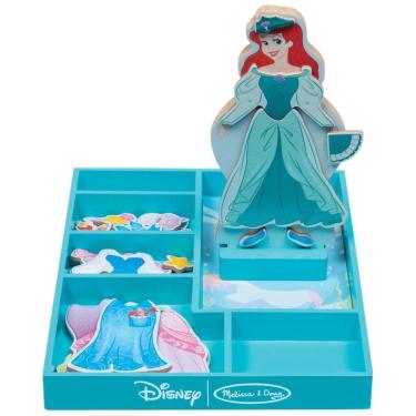 Imagem de Kit Boneca Magnética de Madeira Disney Ariel com 30 Peças para Crianças Acima de 3 Anos, Melissa & Doug, Azul