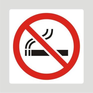 Imagem de Placa Proibido Fumar 20 Cm X 20 Cm em PVC - Micro Oficina