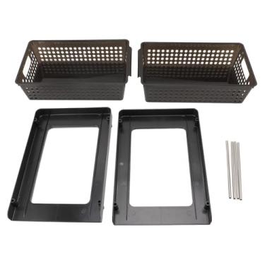 Imagem de Organizador de 2 camadas, cesta de armazenamento deslizante, multiuso, recipiente contador de vaidade para banheiro, despensa, gaveta de cozinha, plástico 22x32x26.5cm