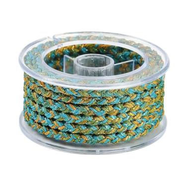Imagem de 1 rolo de fio de nylon trançado de 12 camadas 5 mm material de fio de nylon redondo colorido cordão trançado para colar faça você mesmo, pulseira, joias, artesanato feito à mão, 2,19 a 3,28 m (2 a 3 m