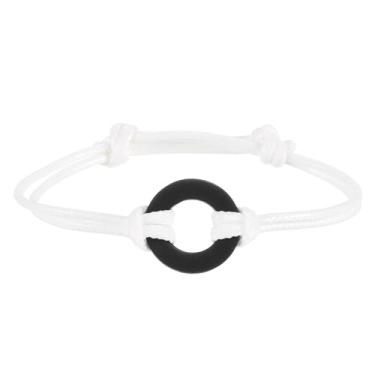 Imagem de PATIKIL Pulseira de estampagem de arruela 21 mm/0,83", pacote com 5 pulseiras de arruela de aço inoxidável em branco com nó deslizante ajustável para fazer você mesmo, acessórios artesanais, branco +