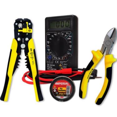 Imagem de Kit Eletrica Multimetro, Fita3m, Alicate Decapador Ediagonal - DIVERSA