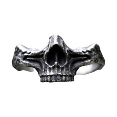 Imagem de Anel Gótico Punk Rock Masculino - Caveira de Aço Vintage, 7, Como most