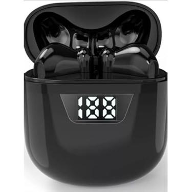 Imagem de Fone de Ouvido Bluetooth com Display Digital LED, Microfone Embutido, Compatível com Smartphones iOS, Branco e Preto (PRETO)