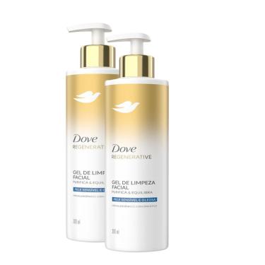 Imagem de Kit 2 Gel de Limpeza Facial Dove Regenerative Pele Sensível e Oleosa 300ml