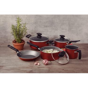 Imagem de Jogo de Panelas Tramontina Loreto Antiaderente Vermelho 5 Peças