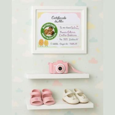 Imagem de 1 Quadro Expositor Infantil Porta Folha A4+ 2 Prateleiras 25x8 Decorçã