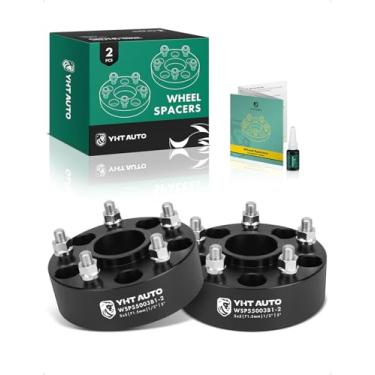 Imagem de YHTAUTO Espaçadores de roda centralizados de cubo 5 x 5 polegadas para XK WJ WK JK JK JL Jeep Grand Cherokee Wrangler Commander 5 x 127 mm espaçadores de pneu com pinos de grau 1/2-20 e 12,9 com pinos