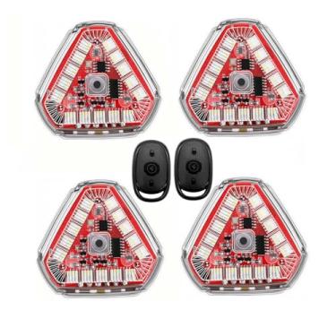Imagem de BHBP Triângulo Controle Remoto Sem Fio LED Luz Estroboscópica Aeronave Carro Moto Motocicleta Aviso Anti-Colisão Lâmpada Indicadora de Sinal Flash (4 peças)