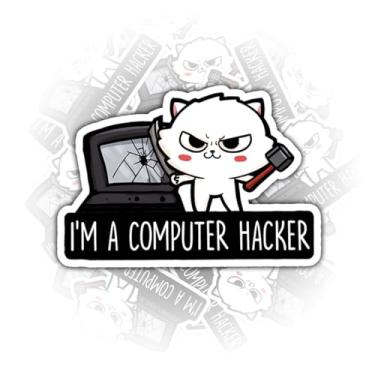 Imagem de (3 peças) Adesivo I'm a Computer Hacker, adesivo de vinil engraçado Bunny Tech Nerd para garrafa de água, caixa de ferramentas, notebook, capacete, decalque, presentes para programadores