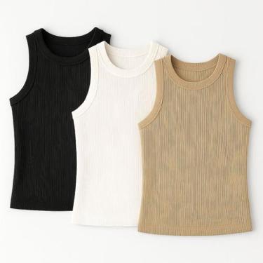 Imagem de Kit 3 Blusas Feminina Ribana Algodão Premium - 77VS LEVOSCH, Preto, Of