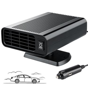 Imagem de Aquecedor de carro - 12 V 150 W Desembaçador de aquecimento rápido que se conecta ao isqueiro - 2 em 1 aquecedor de carro de resfriamento e aquecimento, presentes de Natal