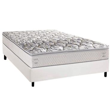 Imagem de Conjunto Box Casal: Colchão Espuma Herval Ag65 Santorini C1604 + Base Crc Corano White (138x188)