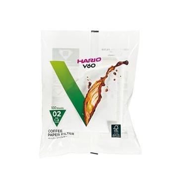 Imagem de Filtro Hario V60 Branco 100 unidades Tamanho 02 Filtro Branco para Coador Hario V60 Tamanho 02 - 100 unidades