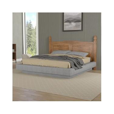 Imagem de Cabeceira Casal Queen em Madeira Carvalho Rústico 190x115 cm Marin Brasil