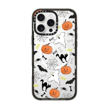 Imagem de CASETiFY Capa Impact para iPhone 16 Pro Max [2,5 m 4X proteção contra quedas de grau militar/compatível com Magsafe] - Boo! its Halloween - Preto transparente