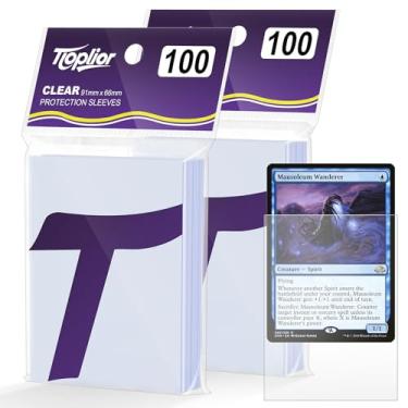 Imagem de Mangas de cartão de 200 contagens, mangas de cartão de beisebol macias e transparentes, protetores de cartão de plástico adequados para futebol, cartas esportivas, cartas padrão de jogo TCG MTG